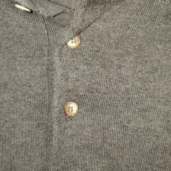 Joseph A Bank Reserve Cotton/Silk 1/4 Button LS Gray Sweater Size L - Picture 3 of 7